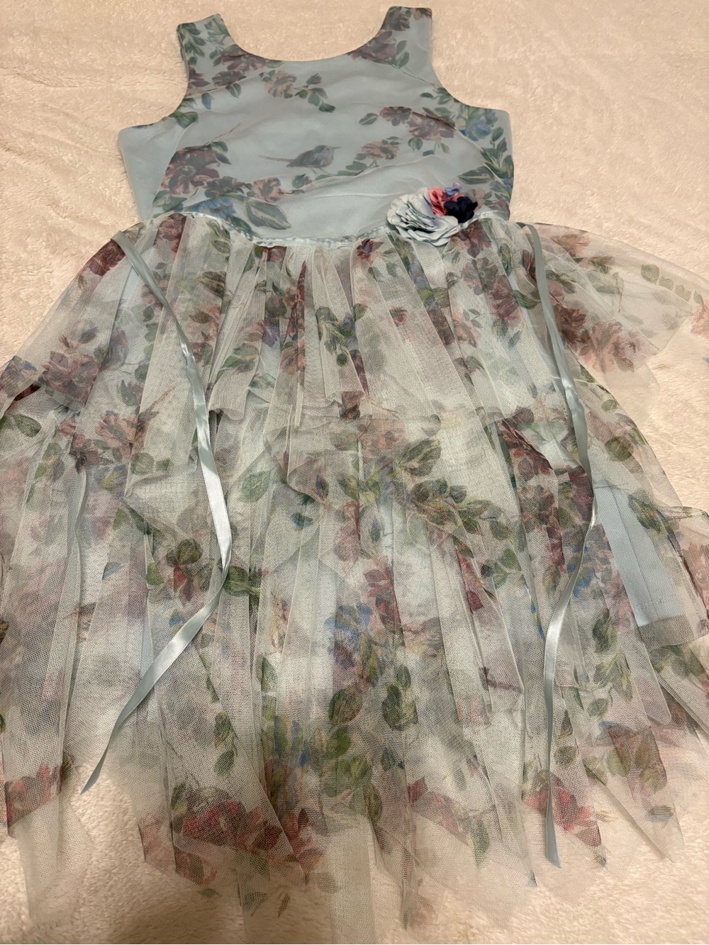 Zunie Light Blue Floral Tulle Dress